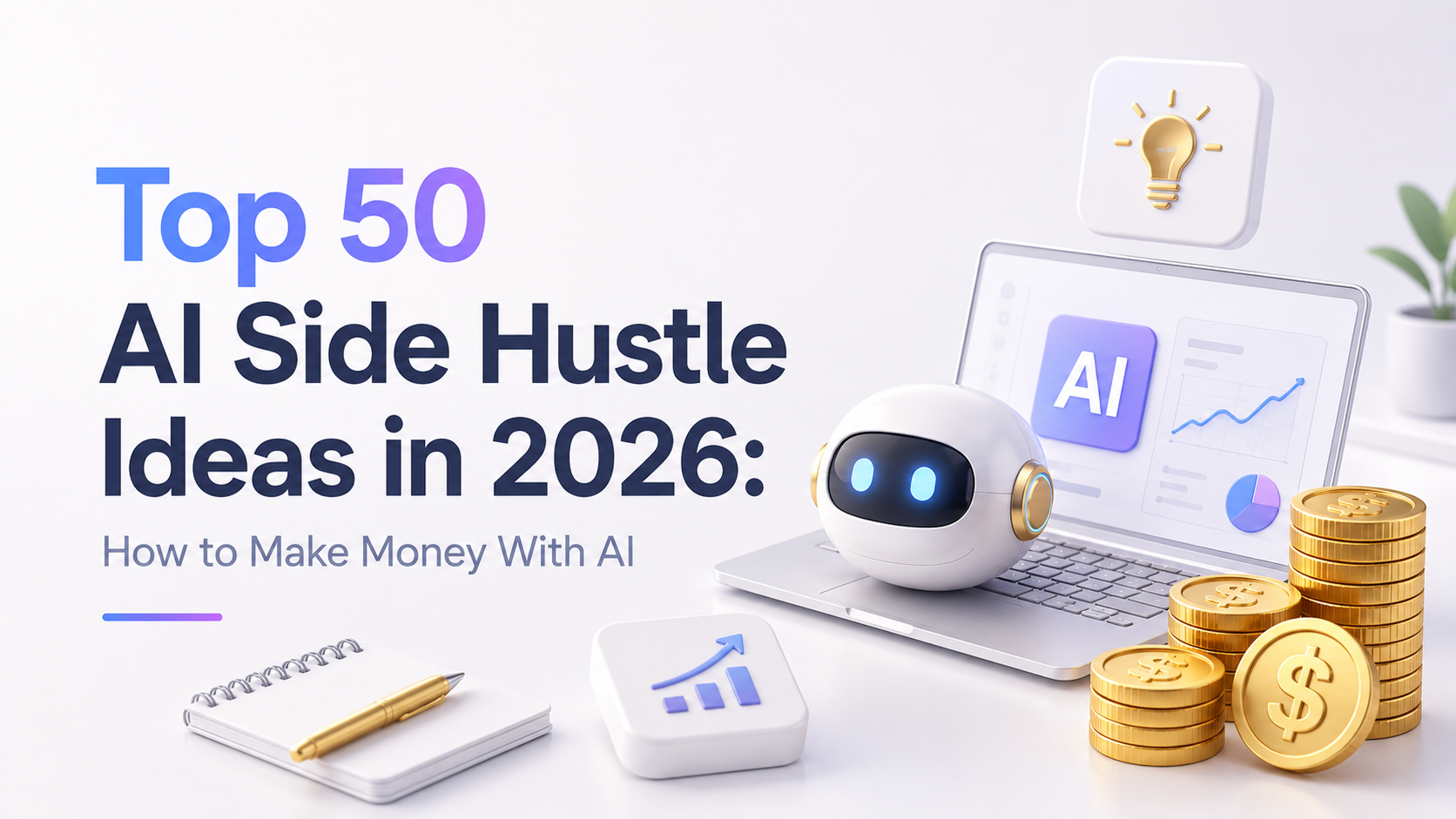 Best AI Side Hustles in 2026: 50 Beginner Ideas, Tools & Pay