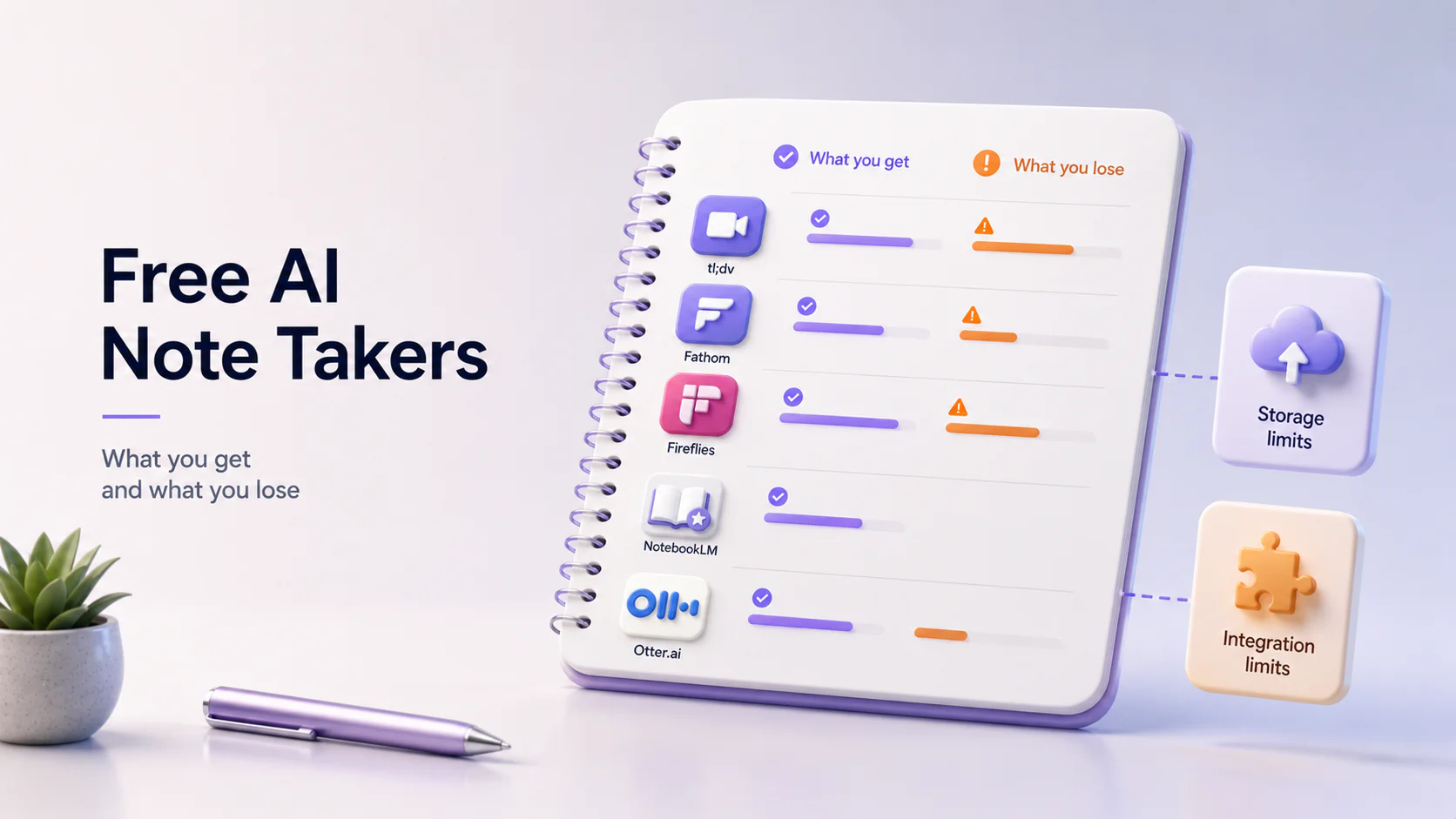 Free AI note takers: what you get and what you lose