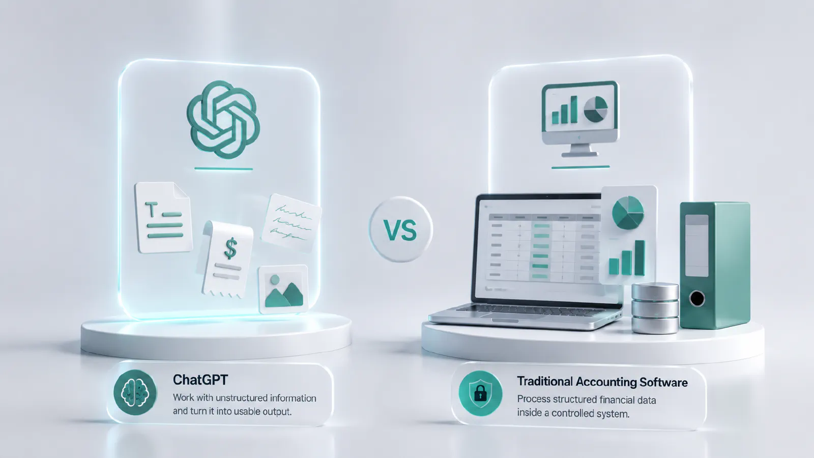 Comparisons of ChatGPT vs traditional accounting software for different tasks